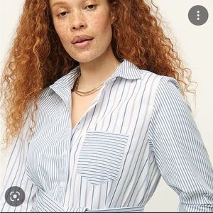 J Crew Classic Fit Cotton Poplin Shirtdress in Mixed Stripes
NWT